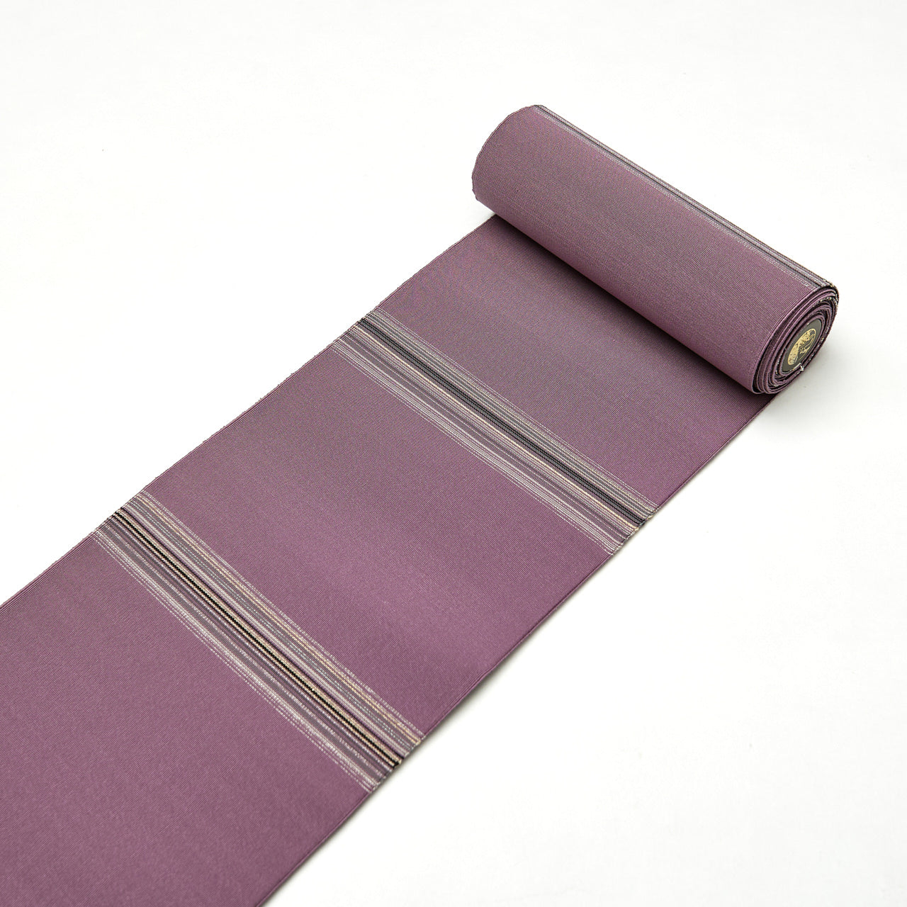 爪掻き本綴れ 西陣織 角帯「縞 紫×黒×ねず×金×銀」 – 銀座もとじ