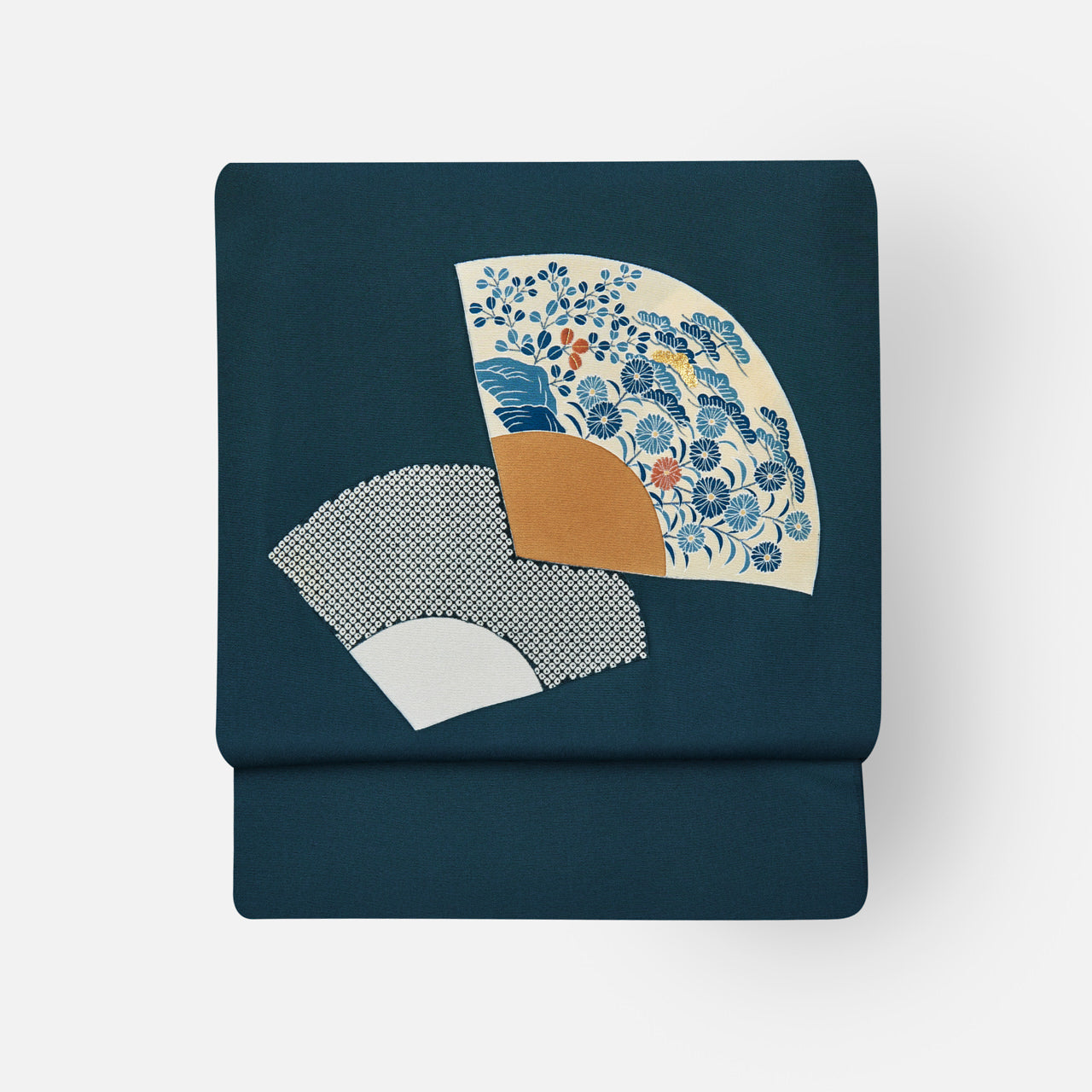 五代 田畑喜八 京友禅 九寸名古屋帯「扇手菱文」 – 銀座もとじ