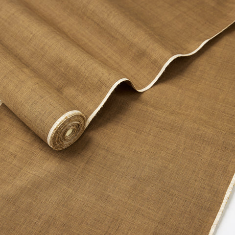 地機「無地 茶濃淡 小石丸使用」(染料:矢車/栗/檳榔樹)