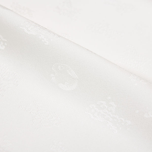 河原シンスケ作 丹後ちりめん 紋意匠白生地「波と鞠兎」